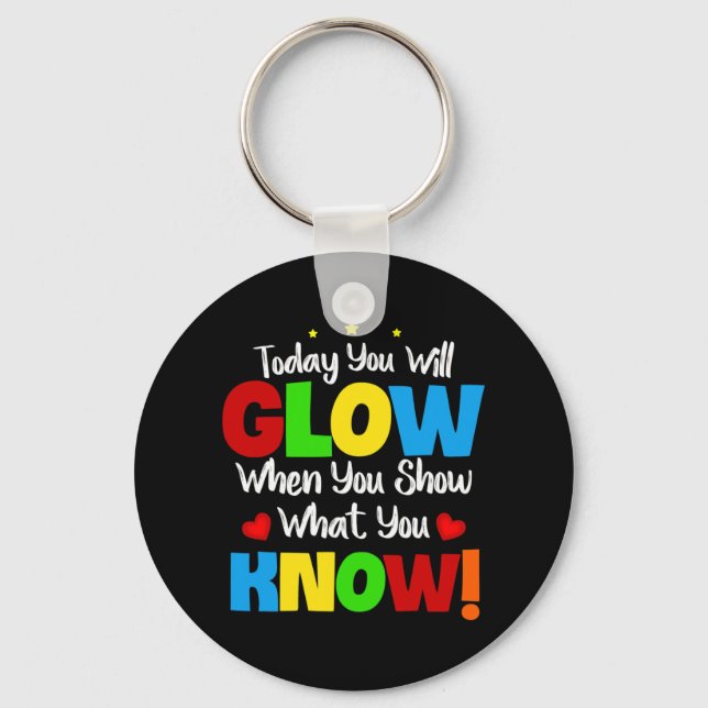 Test Day Mode On Teacher Testing Ideas School 2  Key Ring (Front)