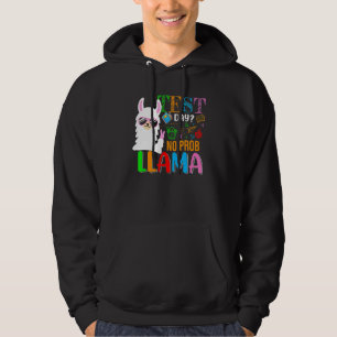 Test Day No Prob Llama Llama Sunglasses Testing D Hoodie