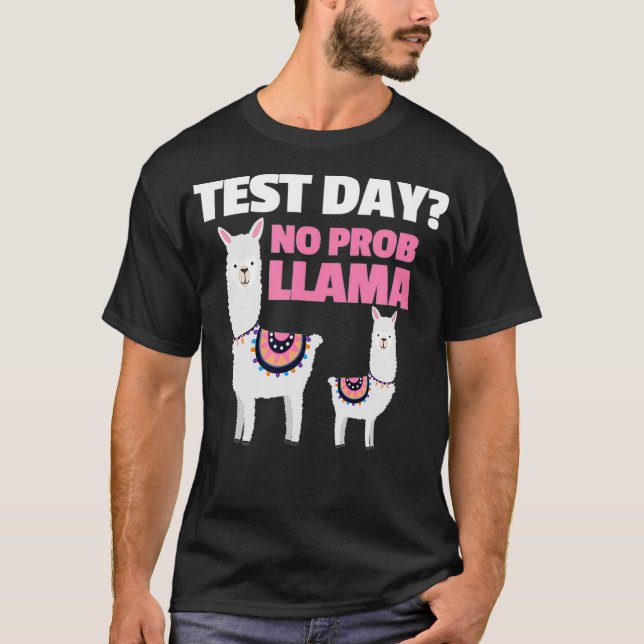 Test Day No Prob Llama Teacher Testing Day _1  T-Shirt (Front)