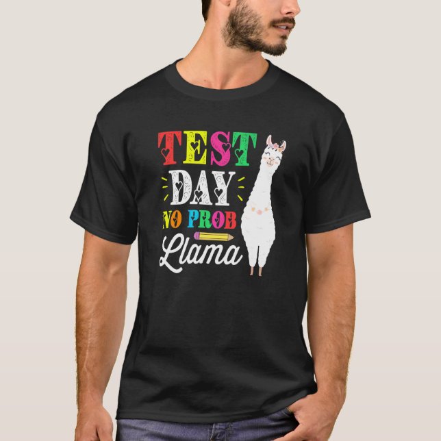 Test Day No Prob Llama Testing Day  Test Day Teach T-Shirt (Front)