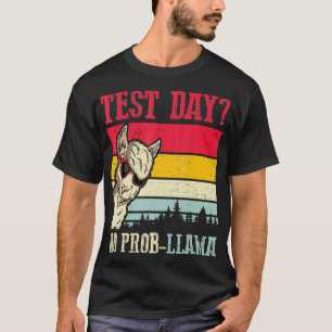 Test Day No ProbLlama Teacher Exam Testing Teachin T-Shirt