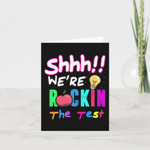 Test Day Rock The Test Rainbow Teacher Student  Card