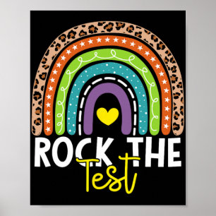 Test Day Rock The Test Rainbow Teacher Testing Day Poster