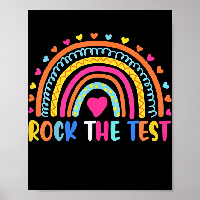 Test Day Rock The Test Teacher Testing Day Poster (Front)