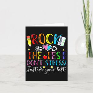 Test Day Rock The Test Teacher Testing Day T Shirt Card