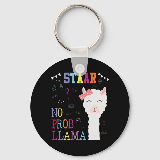 Test Day Squad No Prob-llama Llama Teacher Student Key Ring (Front)
