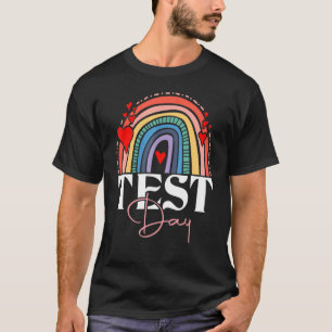 Test Day Teacher Testing Day Rainbow Leopard Teach T-Shirt