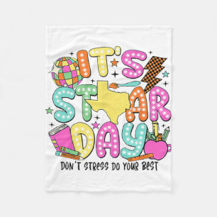 Test Day Yall Dont Stress Just Do Your Best Teache Fleece Blanket
