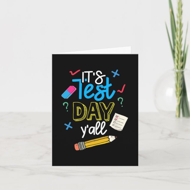 Test Day Yall Funny School Testing Exam Motivation Card (Front)