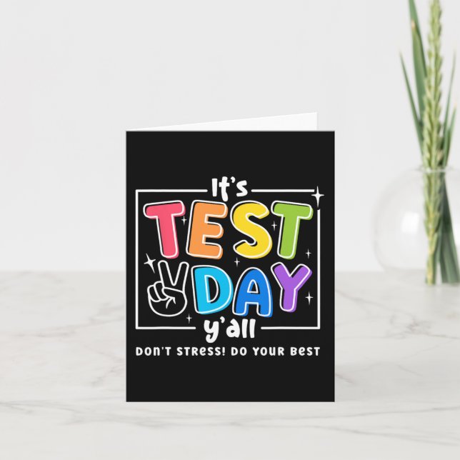Test Day Yall Funny School Testing Exam Motivation Card (Front)