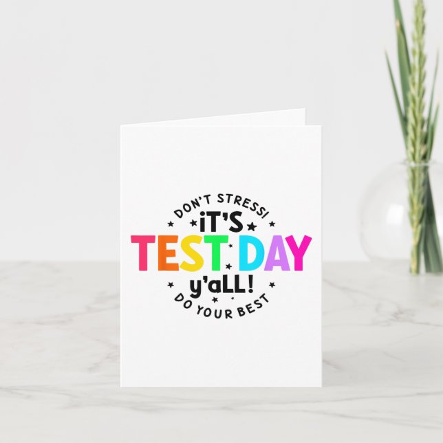 Test Day Yall Funny Testing Day For Teacher Studen Card (Front)