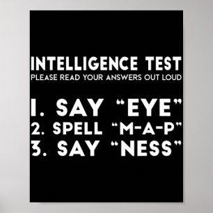 Test Eye Map Ness Funny Joke Father's Day  Poster