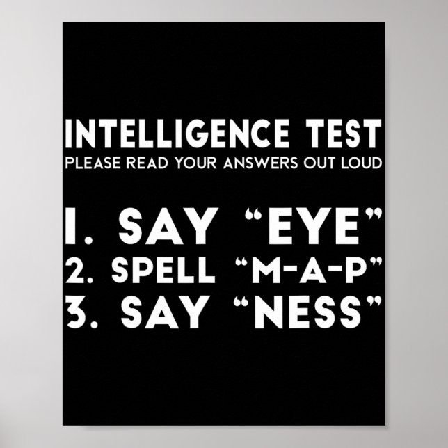 Test Eye Map Ness Funny Joke Father's Day  Poster (Front)