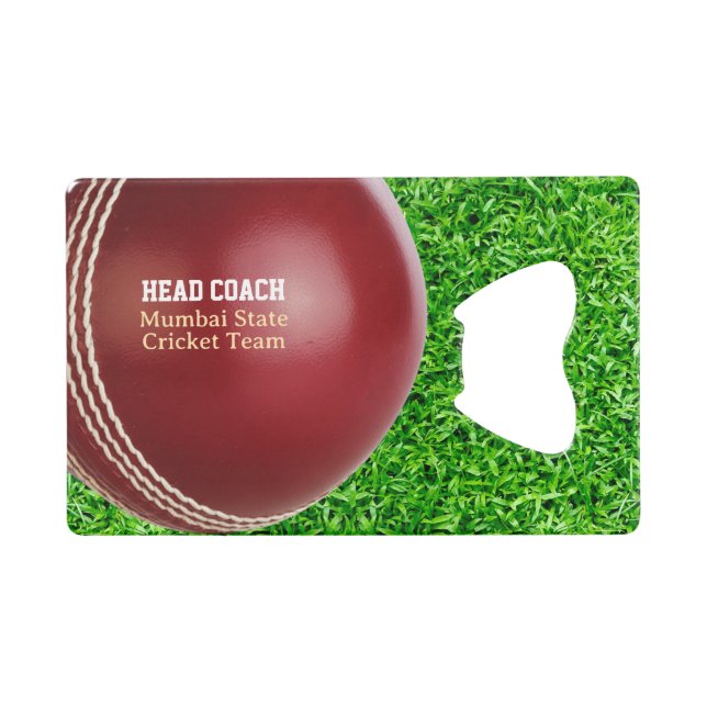 Test Match Red Cricket Ball with Custom Text (Front (Horizontal))