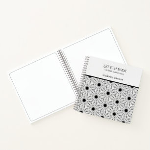 Test - Monochrome Flower pattern Notebook