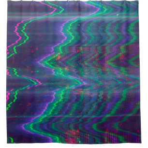 Test screen glitch abstract shower curtain