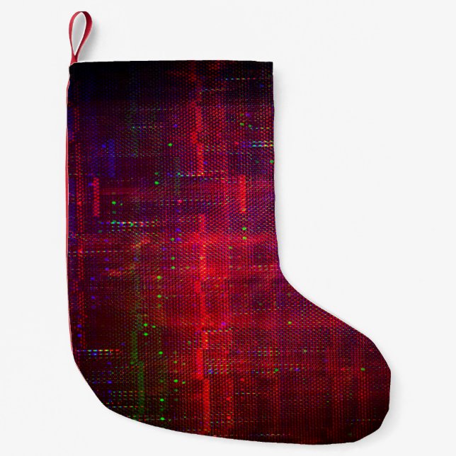Test screen glitch abstract small christmas stocking (Front)