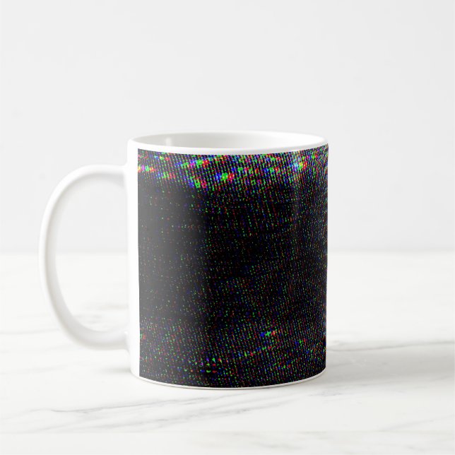 Test Screen Glitch Texture Background Coffee Mug (Left)