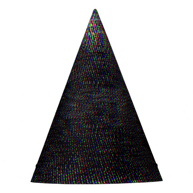 Test Screen Glitch Texture Background Party Hat (Front)