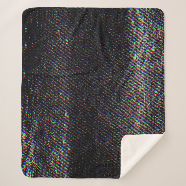 Test Screen Glitch Texture Background Sherpa Blanket (Front)