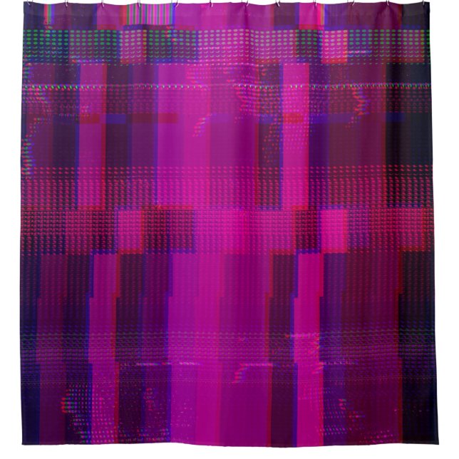 Test screen glitch texture shower curtain (Front)