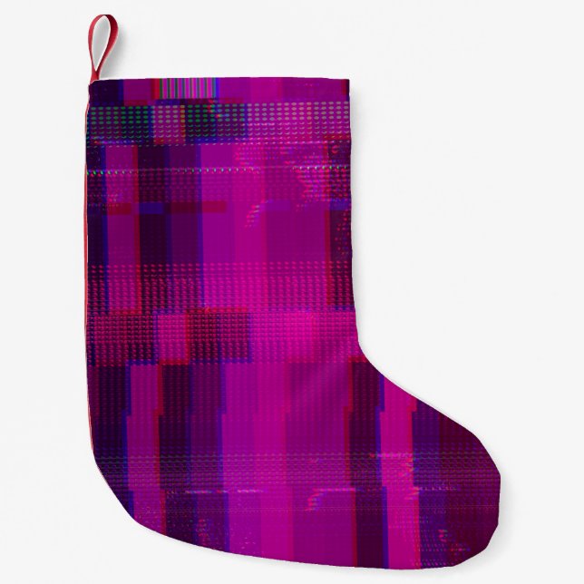 Test screen glitch texture small christmas stocking (Front)