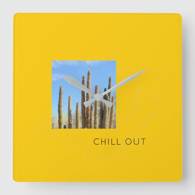 test square wall clock (Front)