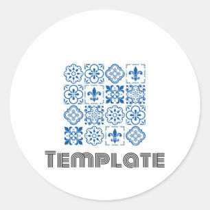 test template classic round sticker