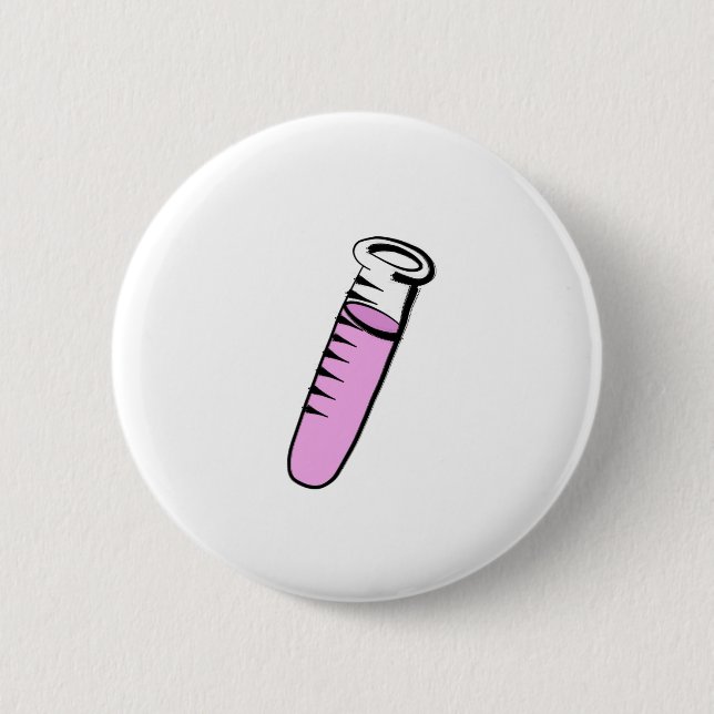 Test tube 6 cm round badge (Front)
