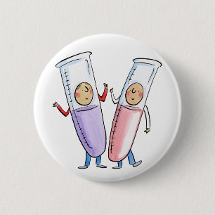 Test Tubes 6 Cm Round Badge