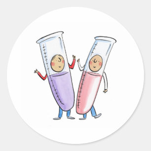 Test Tubes Classic Round Sticker