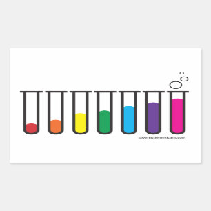 Test Tubes Pride Flag - - Makin' Babies w/ Science Rectangular Sticker