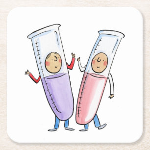 Test Tubes Square Paper Coaster