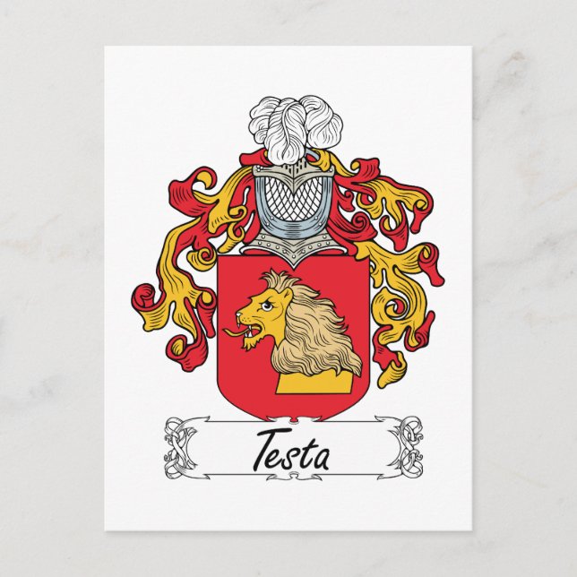 Testa Family Crest Postcard (Front)
