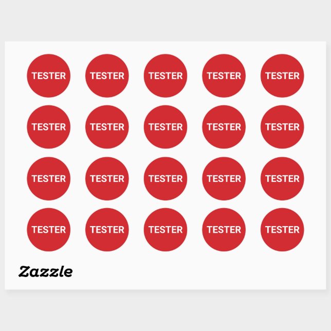 Tester Sticker - Re With White Wording (Sheet)