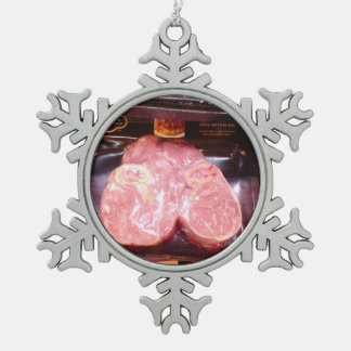 testicles xmas funny decor veal cow steak snowflake pewter christmas ornament