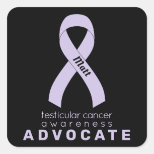 Testicular Cancer Advocate Black Square Sticker