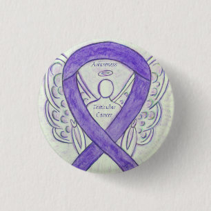 Testicular Cancer Angel Awareness Ribbon Pins