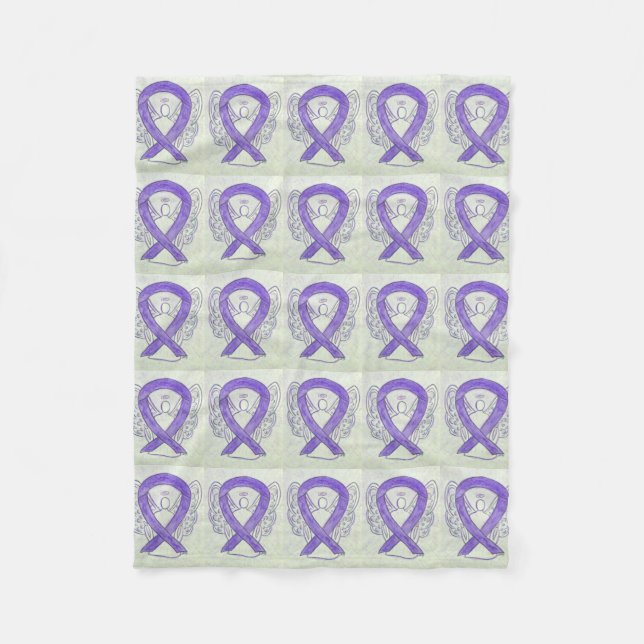 Testicular Cancer Awareness Ribbon Fleece Blankets (Front)