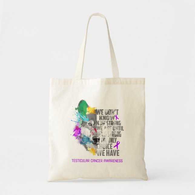 Testicular Cancer Awareness Ribbon Support Gifts Tote Bag (Front)