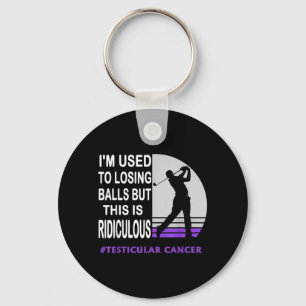 Testicular Cancer Awareness Survivor Funny Golf Key Ring