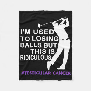 Testicular Cancer Awareness Survivor Golf Player F Fleece Blanket