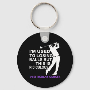 Testicular Cancer Awareness Survivor Golf Player F Key Ring