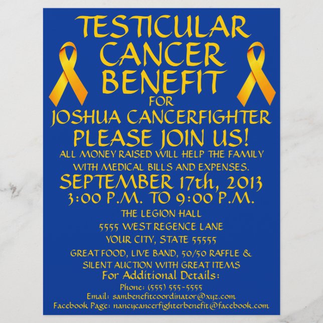 Testicular Cancer Benefit Flyer (Front)
