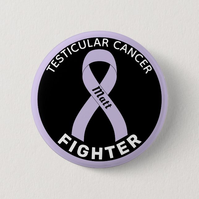 Testicular Cancer Fighter Ribbon Black Button (Front)