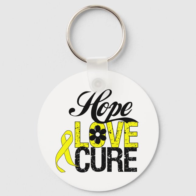 Testicular Cancer HOPE LOVE CURE Gifts Key Ring (Front)