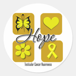 Testicular Cancer Hope Love Inspire Awareness Classic Round Sticker