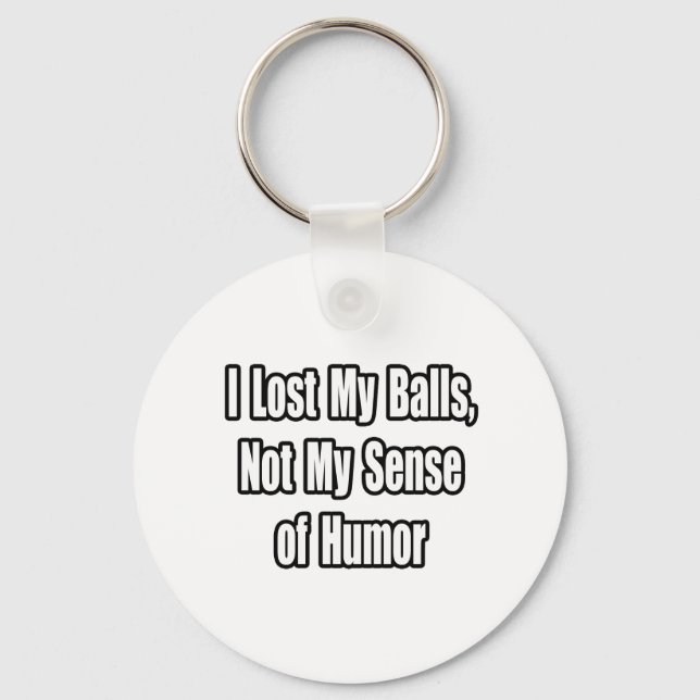 Testicular Cancer Humour Key Ring (Front)
