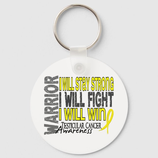 Testicular Cancer Warrior Key Ring (Front)