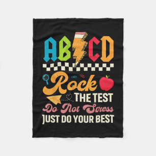Testing Abcd Rock The Test Day Teachers Students Fleece Blanket